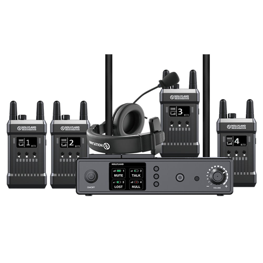 Hollyland Mars T1000 Full Duplex Wireless Intercom System (1 Base Station and 4 Beltpacks)